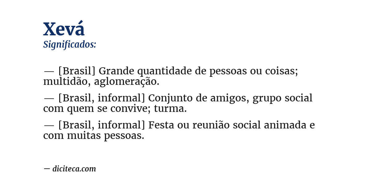 Significado de xevá