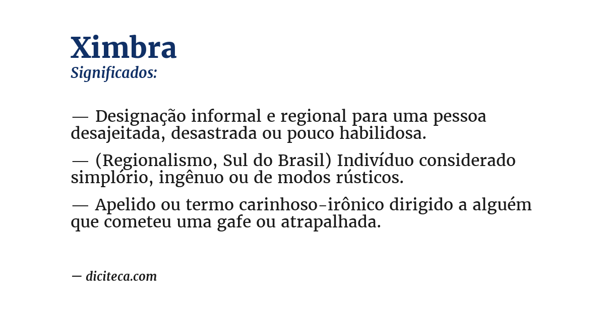 Significado de ximbra