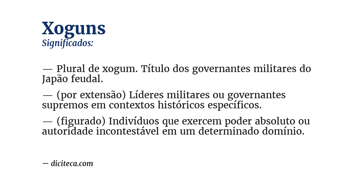 Significado de xoguns