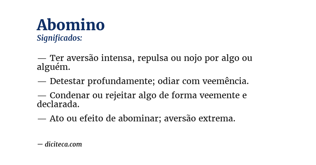 Significado de abomino