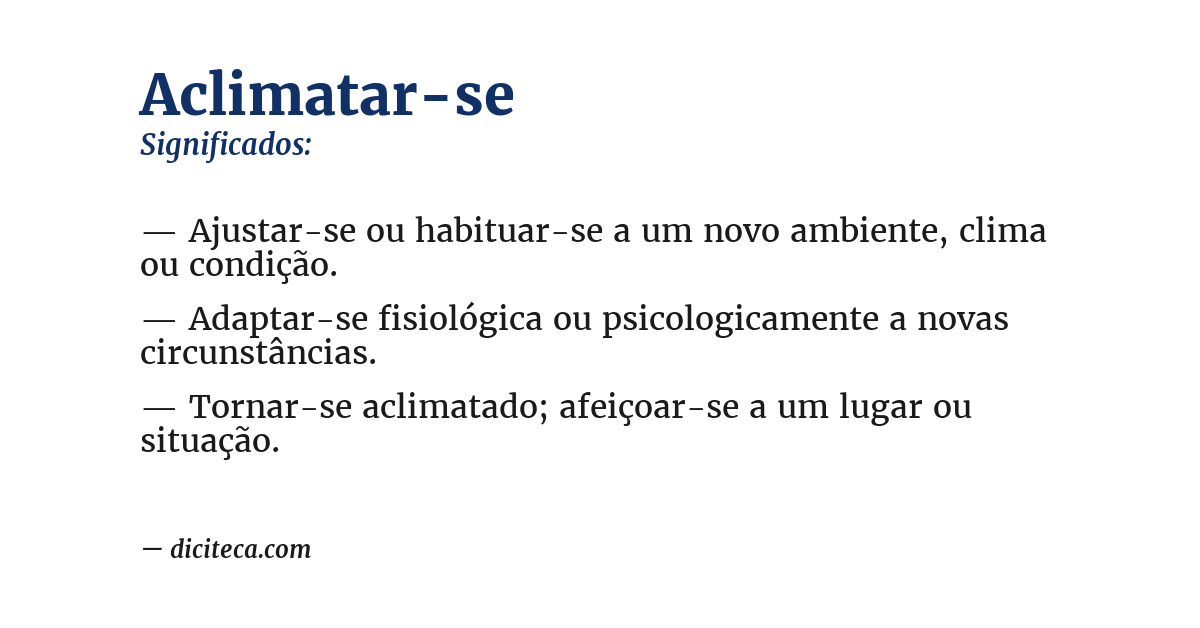 Significado de aclimatar-se