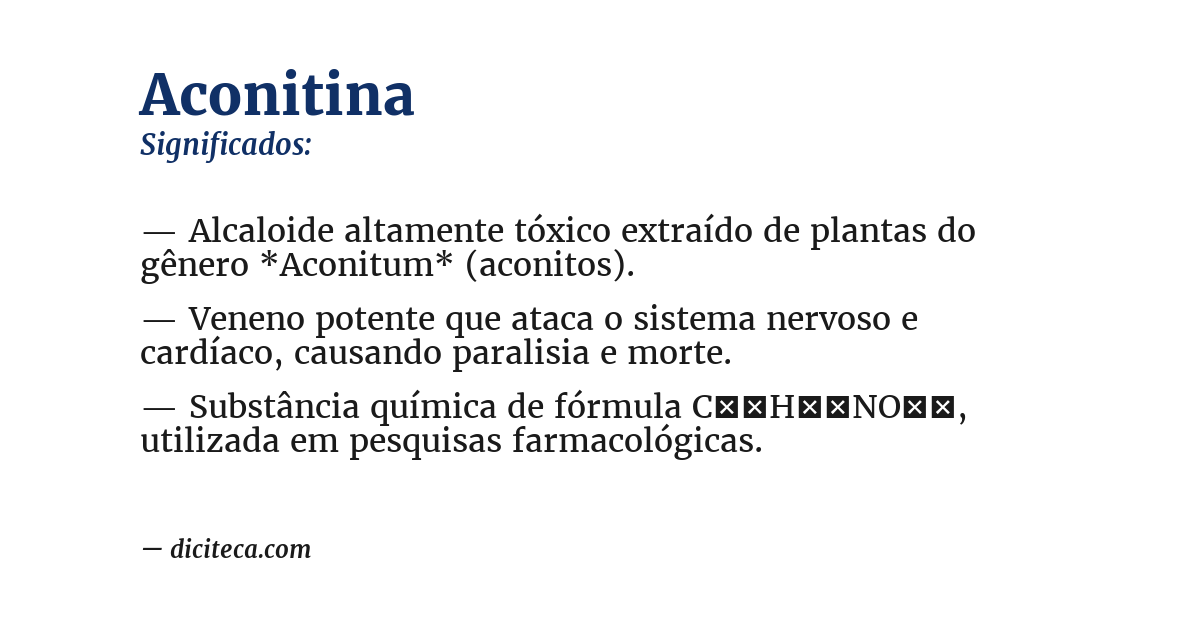 Significado de aconitina