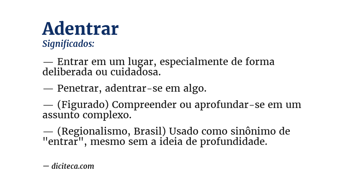 Significado de adentrar