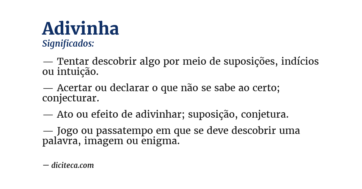 Significado de adivinha