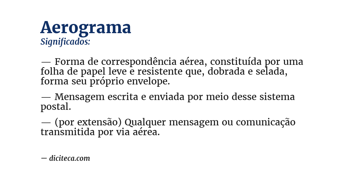 Significado de aerograma