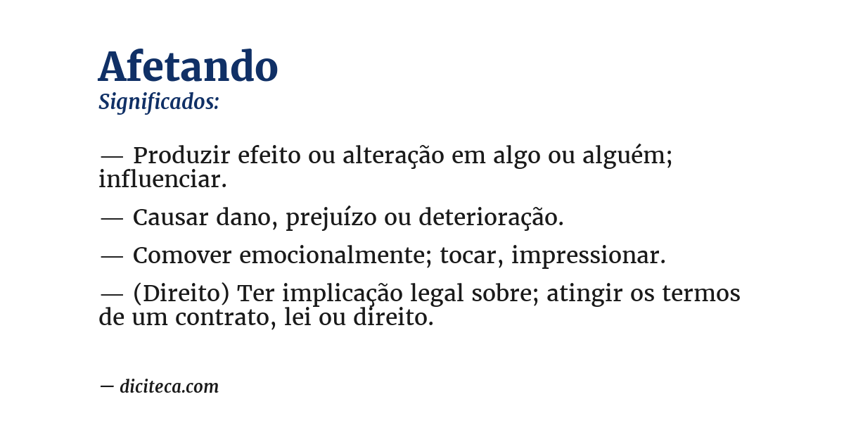 Significado de afetando