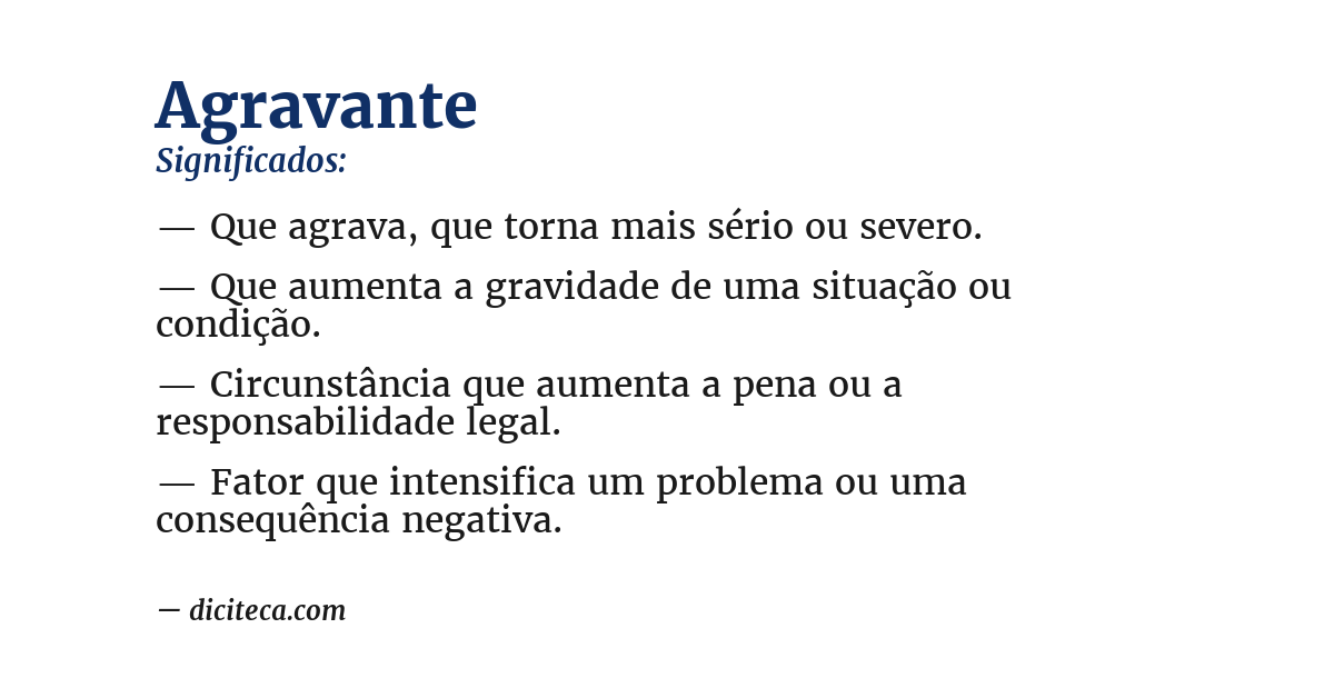 Significado de agravante
