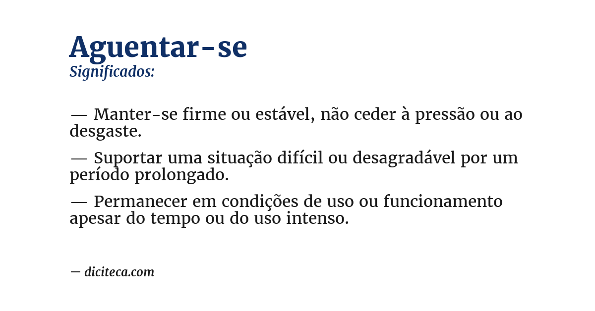 Significado de aguentar-se