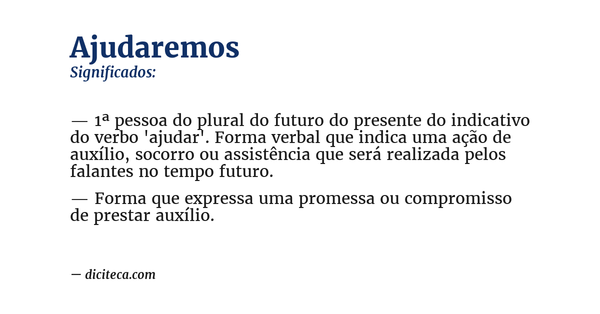 Significado de ajudaremos