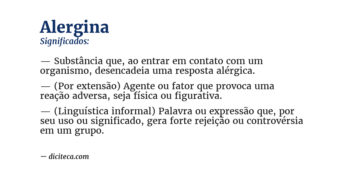 Significado de alergina