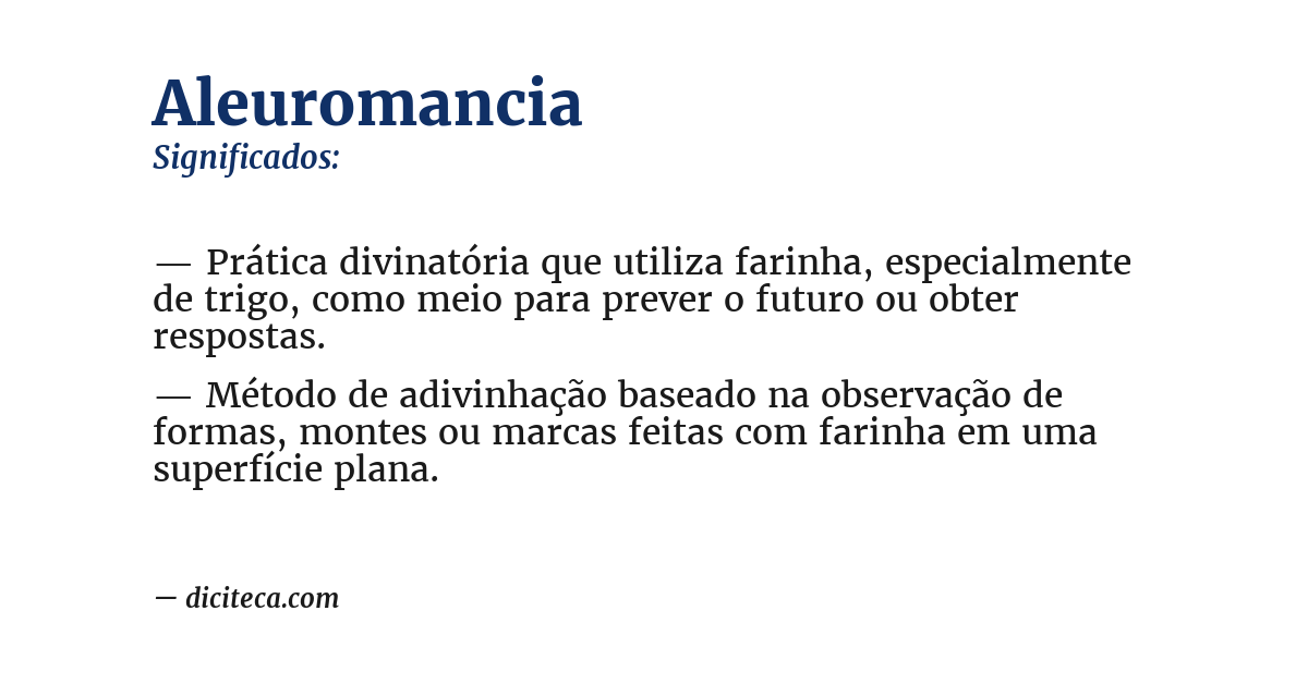Significado de aleuromancia