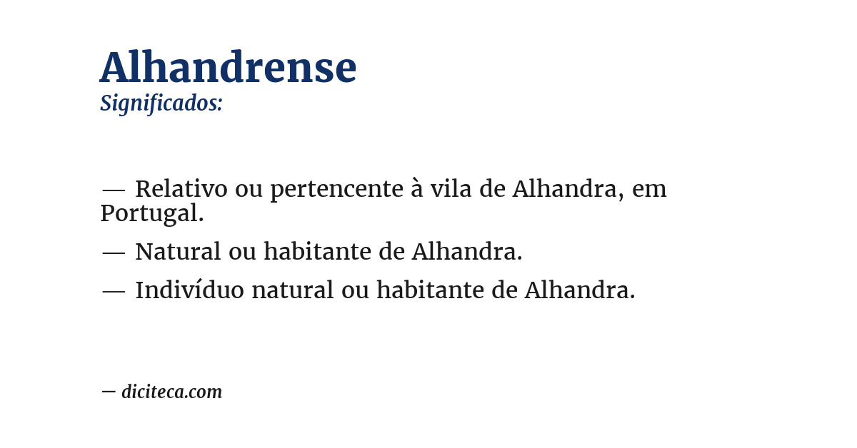 Significado de alhandrense