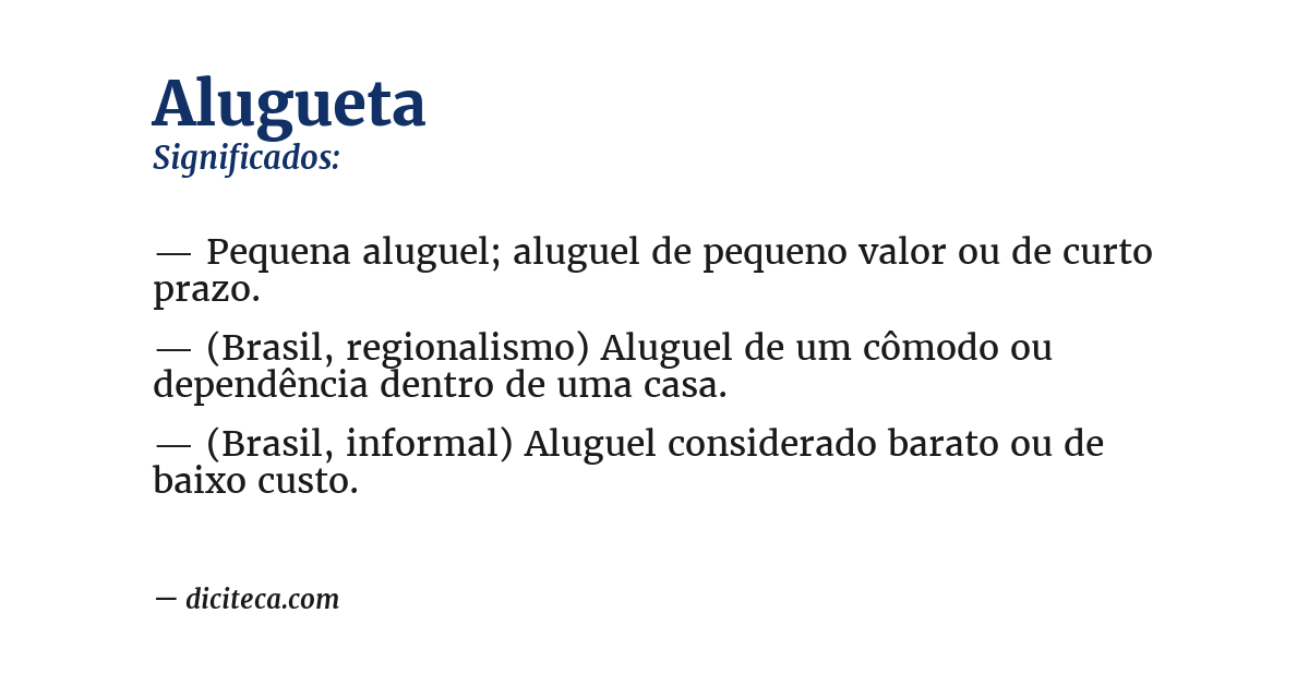 Significado de alugueta