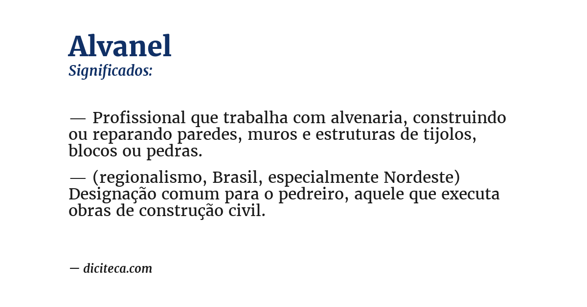 Significado de alvanel
