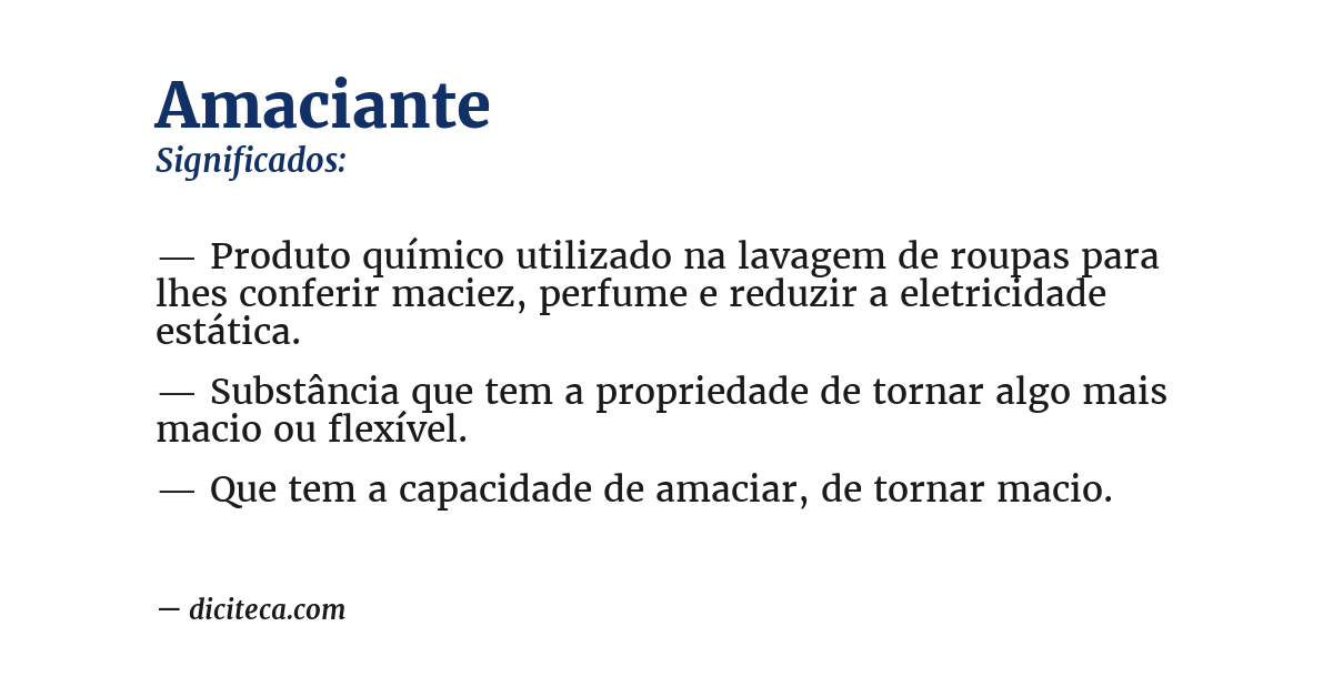 Significado de amaciante