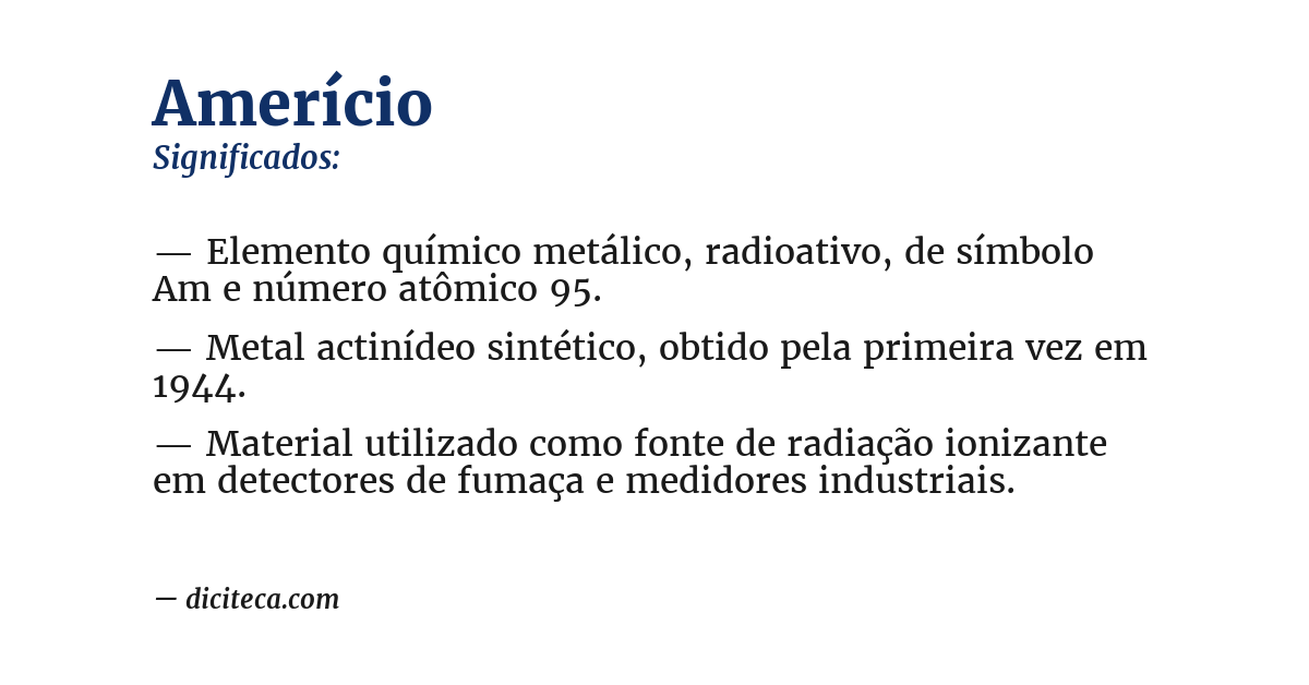 Significado de amerício