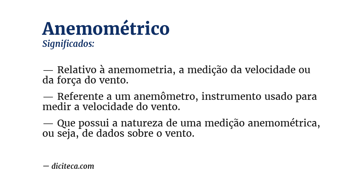 Significado de anemométrico