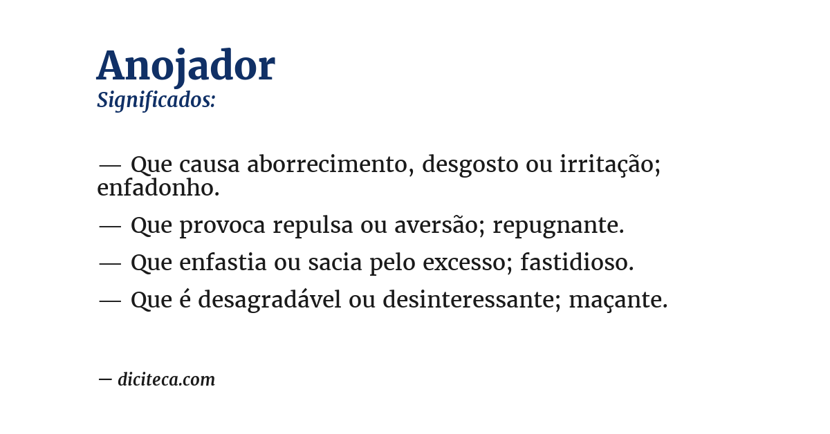 Significado de anojador