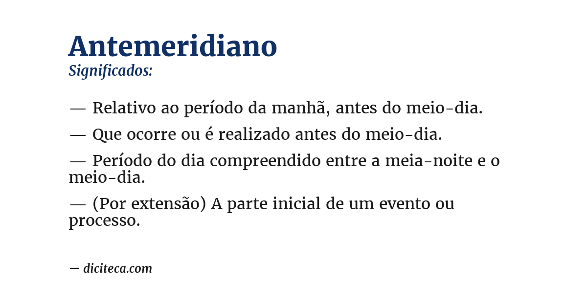 Significado de antemeridiano