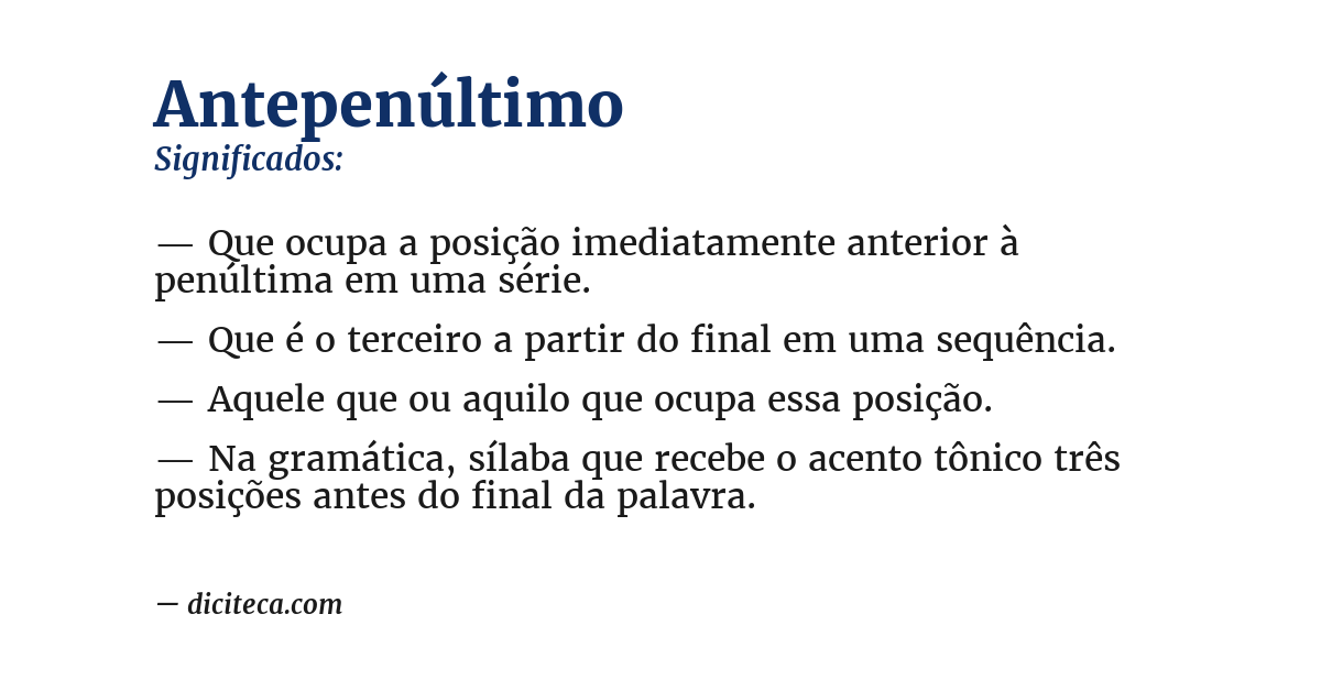 Significado de antepenúltimo