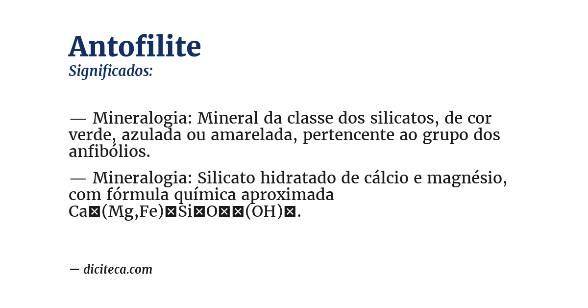 Significado de antofilite