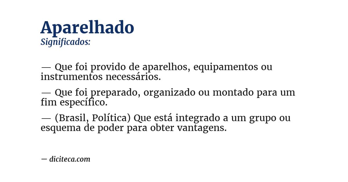 Significado de aparelhado
