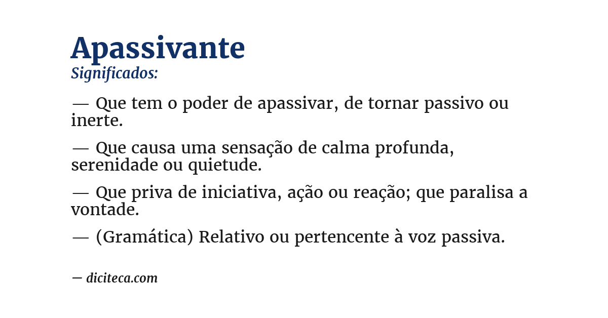 Significado de apassivante