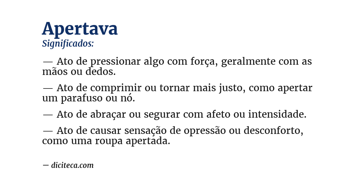 Significado de apertava