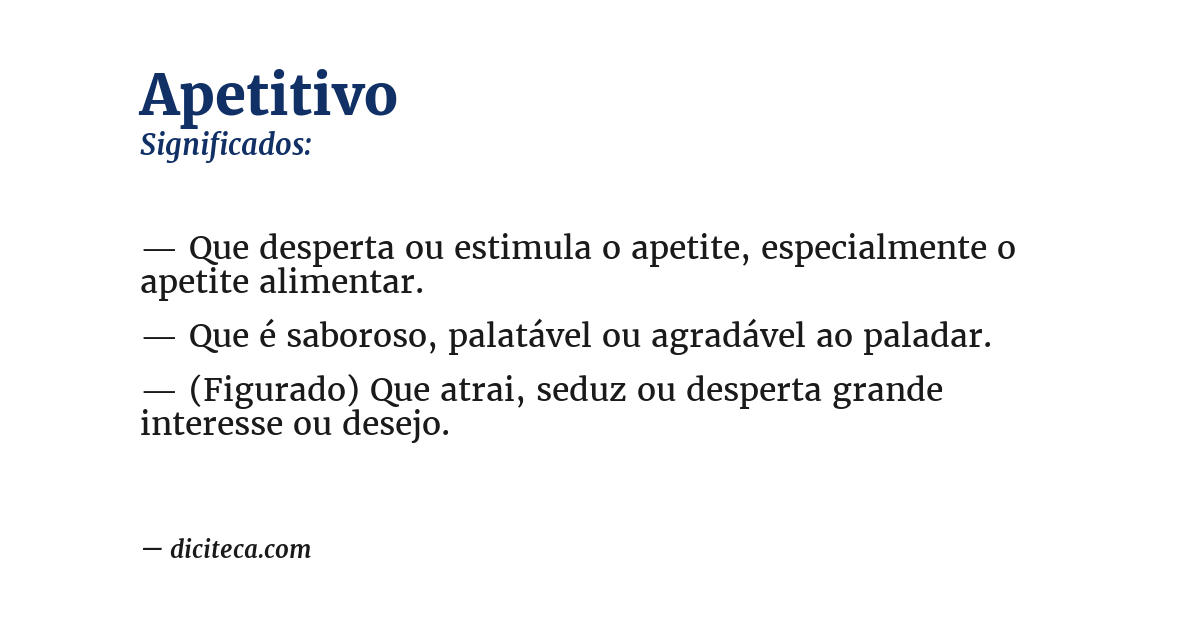 Significado de apetitivo