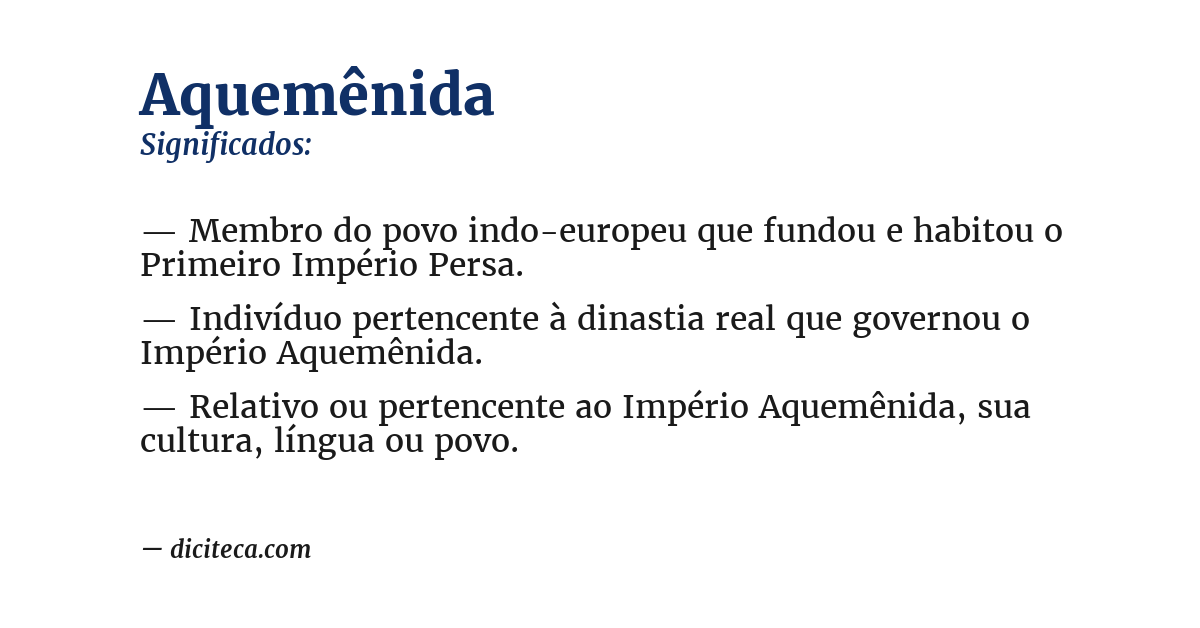 Significado de aquemênida