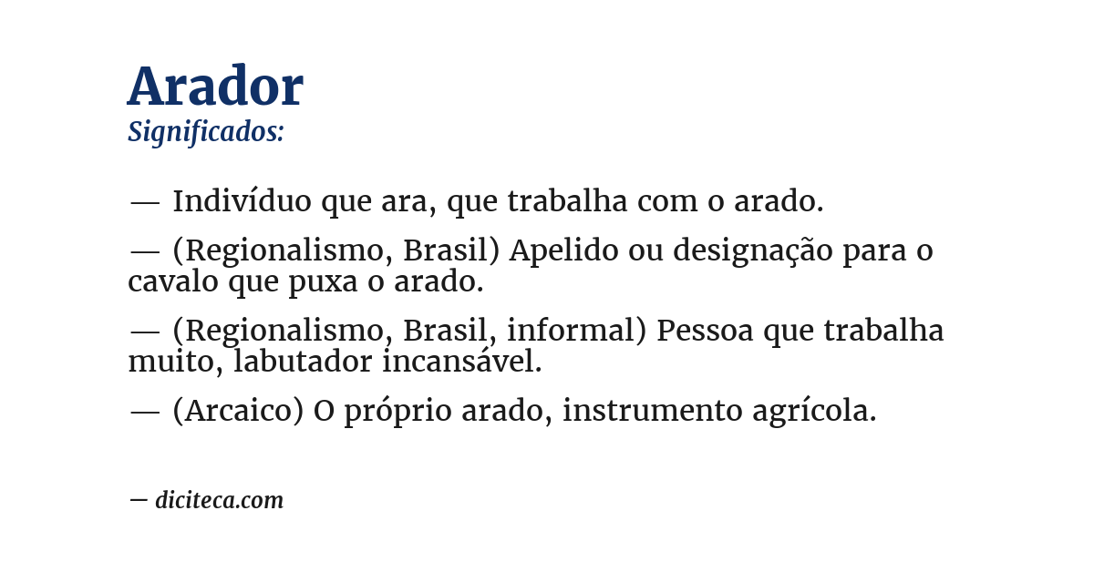Significado de arador