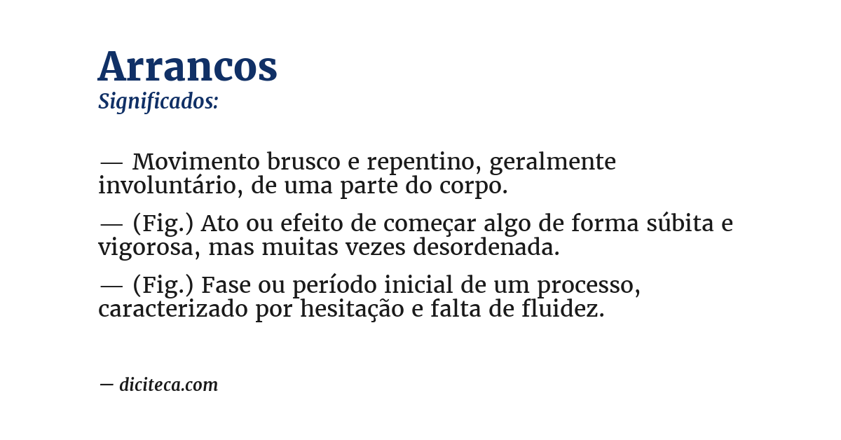 Significado de arrancos