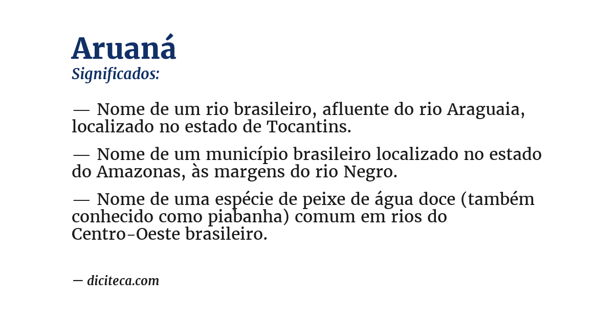 Significado de aruaná