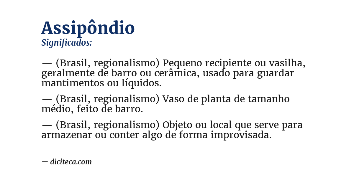 Significado de assipôndio