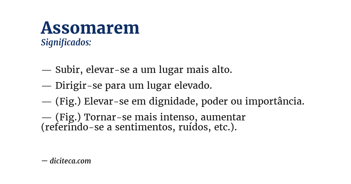 Significado de assomarem