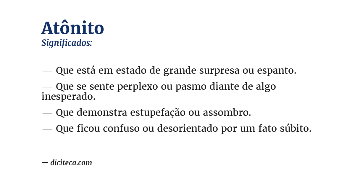 Significado de atônito