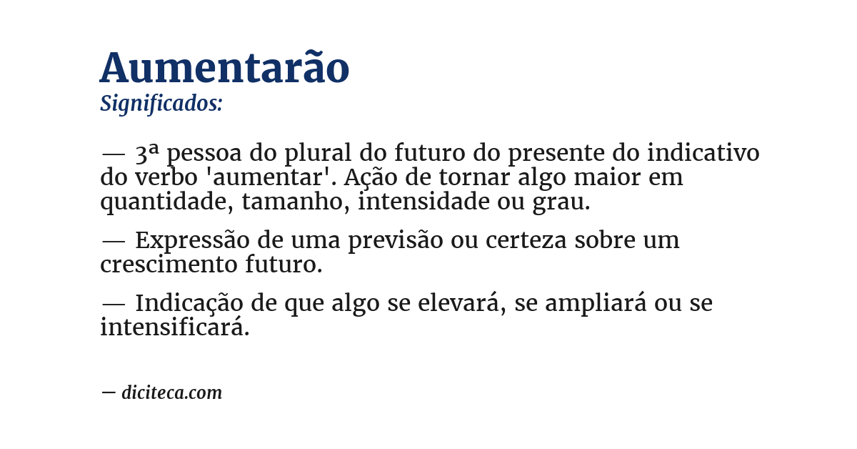 Significado de aumentarão