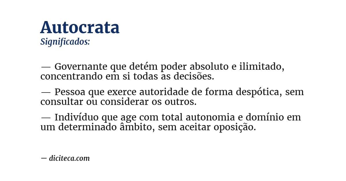 Significado de autocrata