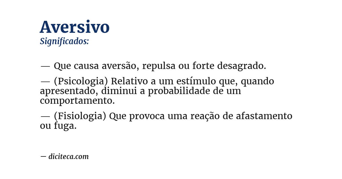 Significado de aversivo
