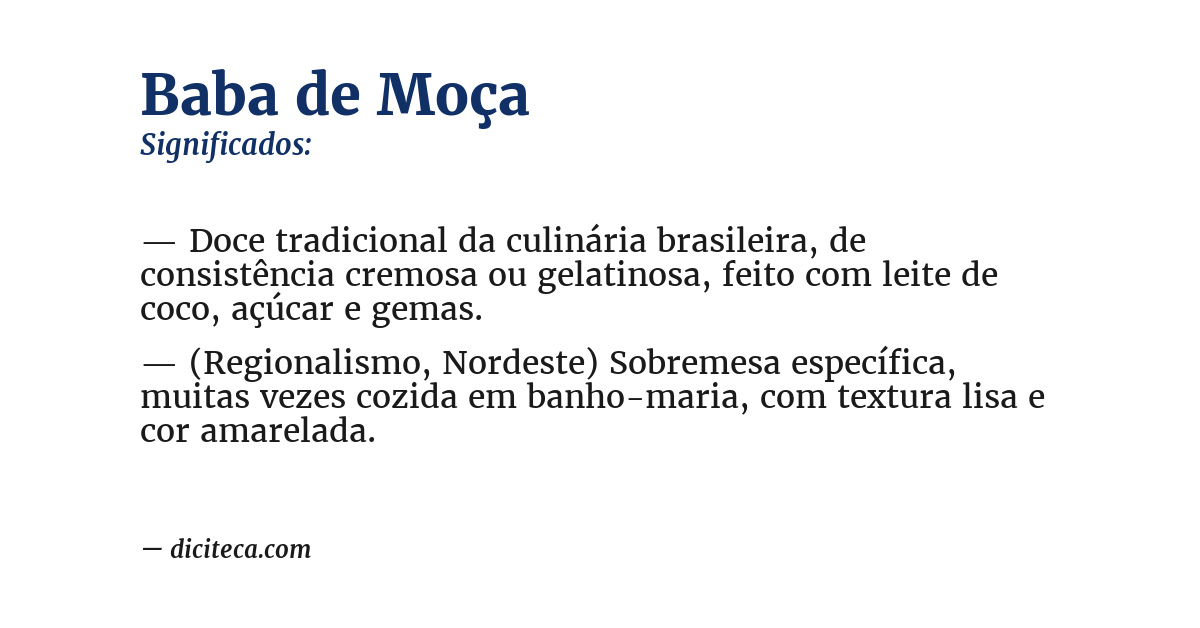 Significado de baba de moça