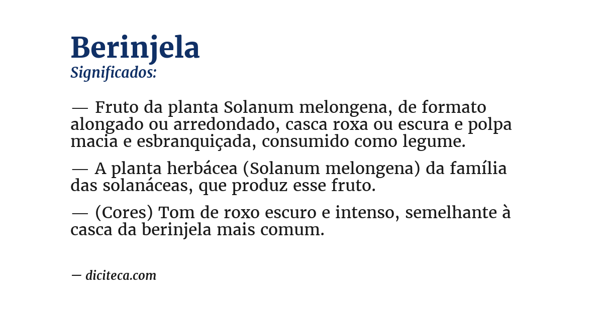 Significado de berinjela