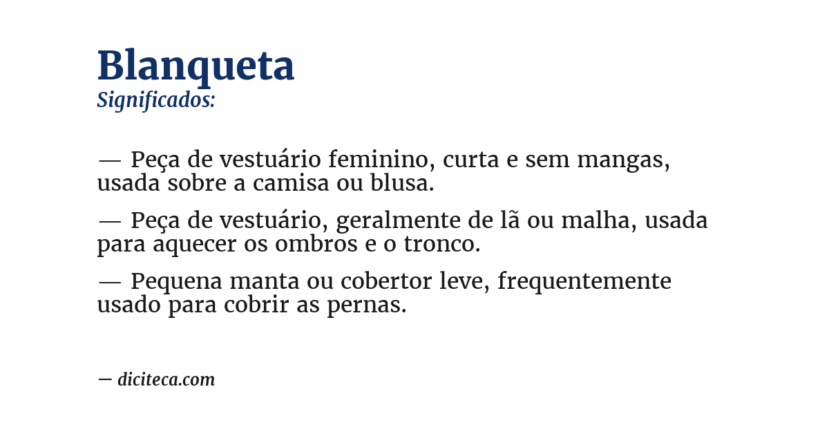 Significado de blanqueta