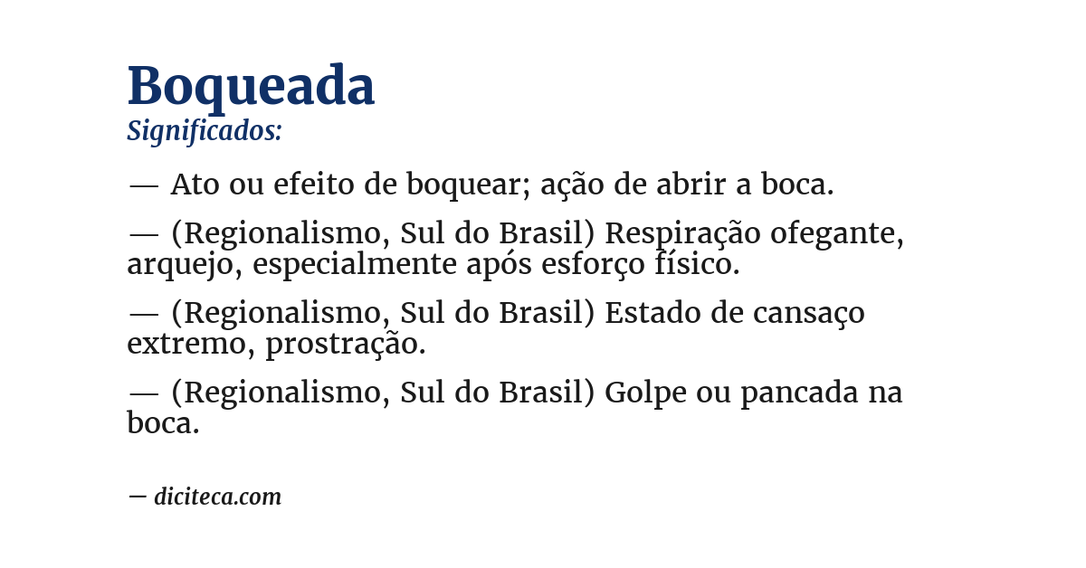 Significado de boqueada