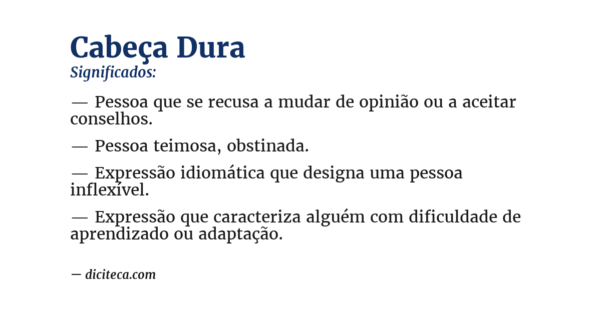 Significado de cabeça dura