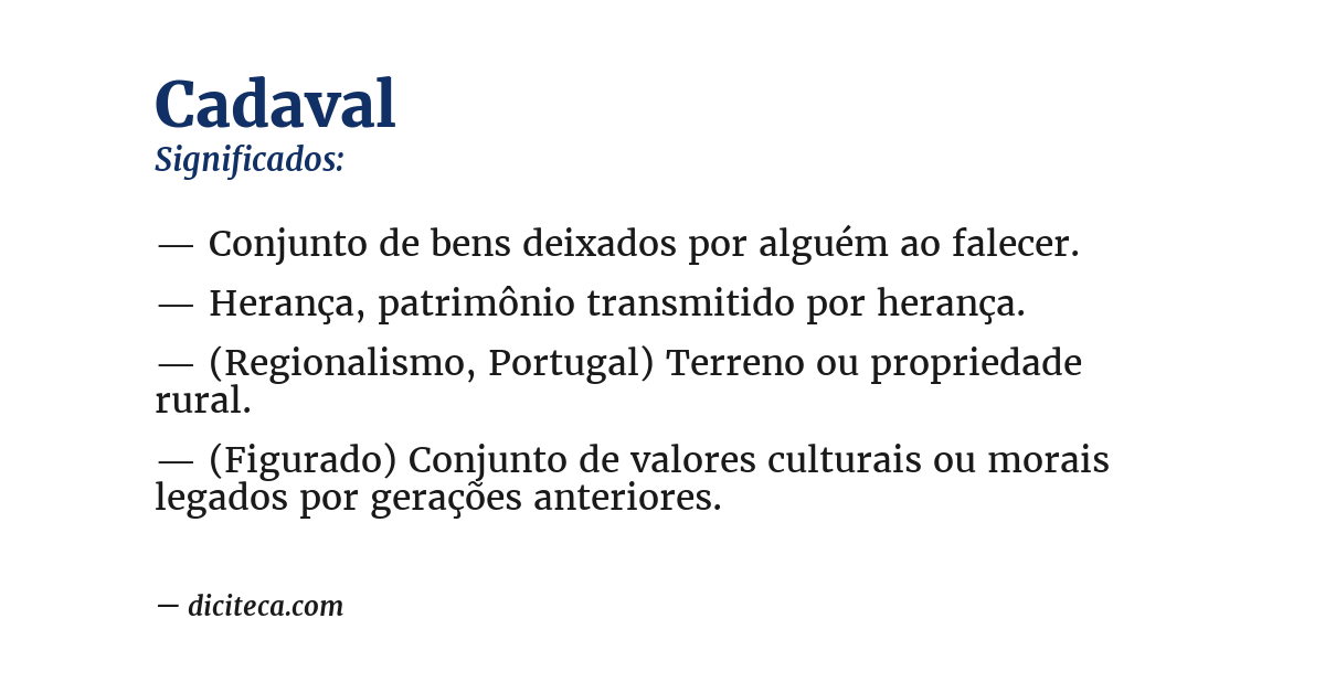Significado de cadaval