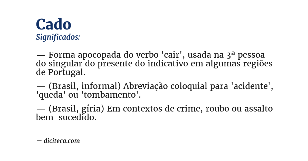 Significado de cado