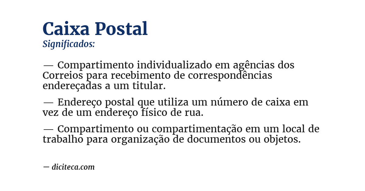 Significado de caixa postal