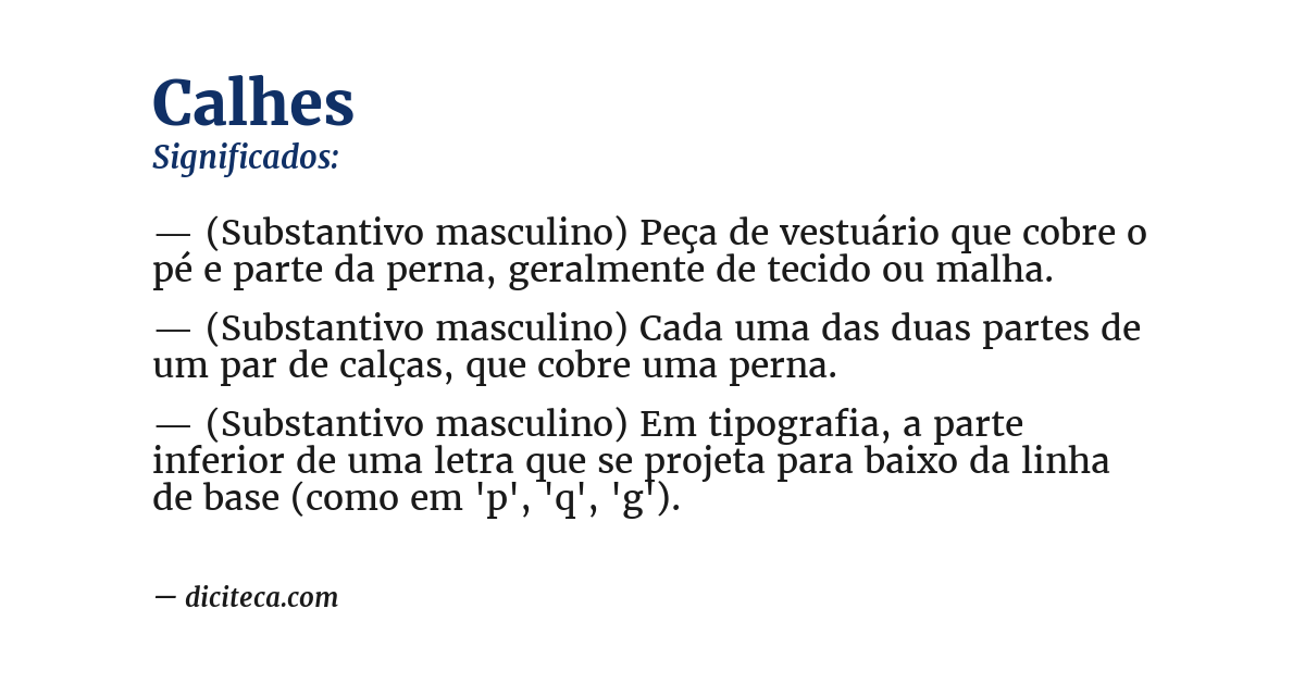 Significado de calhes