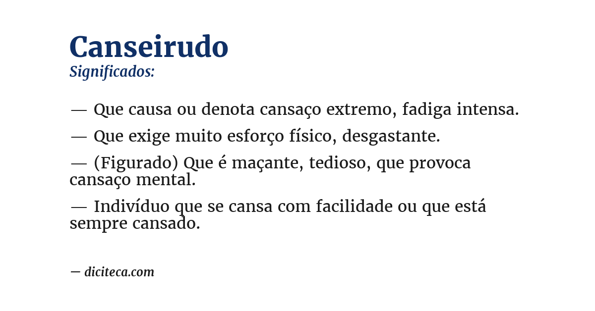 Significado de canseirudo