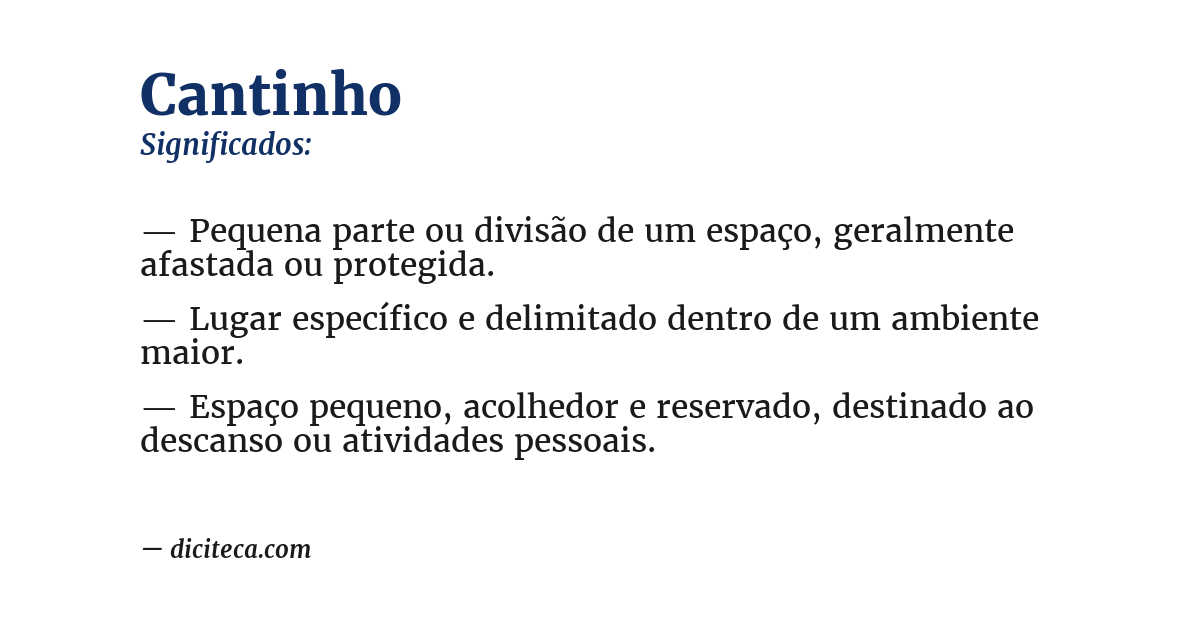 Significado de cantinho